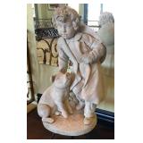 B - CHILD & PIG STATUE 43" (A51)