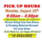 AUCTION PICK UP DAY & HOURS