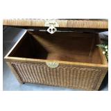43 - LARGE WICKER STORAGE CHEST WITH LID (C66)