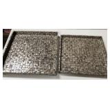 43 - SET OF TWO MOSAIC SERVING TRAYS (A219)