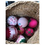 43 - SET OF FELT ORNAMENTS IN BASKET (A238)