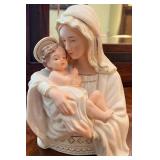 K - PORCELAIN MADONNA AND CHILD FIGURINE
