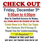 AUCTION PICK UP DAY & HOURS