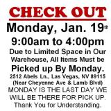 AUCTION PICK UP DAY & HOURS
