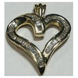 14KT GOLD DIAMOND HEART PENDANT 4.00GRS
