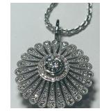 14KT GOLD DIAMOND PENDANT WITH CHAIN 13.10GRS