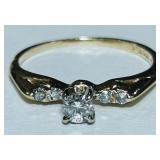 14KT GOLD DIAMOND RING 1.60GRS