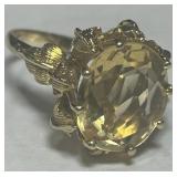 14KT GOLD CITRINE RING 4.80GRS