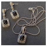 13 - STERLING ONYX JEWELRY SET