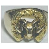 10KT GOLD MENS RING 11.70GRS