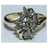 10KT GP;D DIAMOND RING 2.90GRS