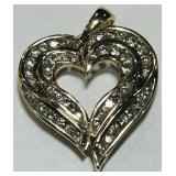 14KT GOLD DIAMOND HEART PENDANT 5.10GRS