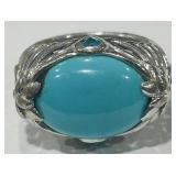 A LARGE STERLING SILVER RING