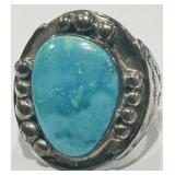 A LARGE STERLING SILVER RING