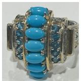 A LARGE STERLING SILVER RING