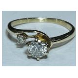 14KT GOLD DIAMOND RING 1.60GRS