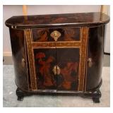 303 - VINTAGE CHINOISERIE DEMILUNE CABINET (N63)