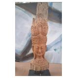 303 - CARVED KHMER-STYLE GODDESS SCULPTURE 32'T