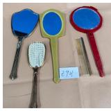 436 - HAND MIRRORS, BRUSH & COMB SET (Z94)