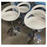 11 - WHITE SWIVEL BAR STOOLS