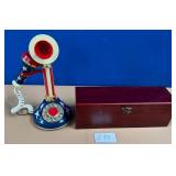 436 - CANDLESTICK TELEPHONE & WINE BOX (Z96)