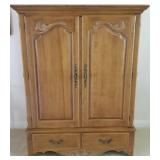 14 - WOOD CABINET w/ CONTENTS