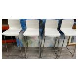 11 - SET OF WHITE BAR STOOLS