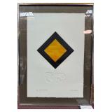 436 - CARLOS DAVILA ABSTRACT ART FRAMED (E4)