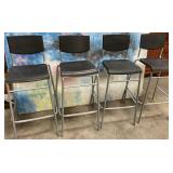11 - BLACK METAL BAR STOOLS