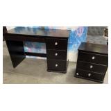 11 - BLACK DESK WITH DRAWERS