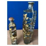 436 - TWO DECORATIVE GLASS BOTTLES (Z32)