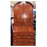 28 - VINTAGE CHINOISERIE SECRETARY DESK/BOOKCASE