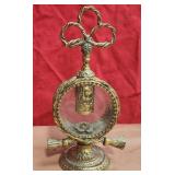 436 - VINTAGE GOLD ORMOLU FILIGREE PERFUME BOTTLE