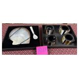 11 - APPETIZER DISH & SET OF CANDLE HOLDERS (R127)