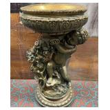28 - VINTAGE CHERUB & GRAPE VINE PEDESTAL STAND