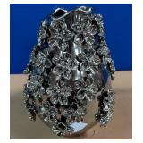436 - PIER 1 IMPORTS SILVER-GLAZED VASE (Z50)