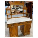 11 - ANTIQUE MARBLE TOP VANITY