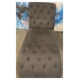 11 - TUFTED GRAY CHAISE LOUNGE