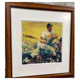 436 - LEROY NEIMAN PRINT 'MICKEY MANTLE' FRAMED