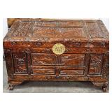 28 - VINTAGE CARVED CHEST 24X20X40' (B1)