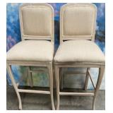 11 - PAIR UPHOLSTERED COUNTER STOOLS