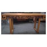 303 - CONSOLE TABLE WITH CARVED DETAILS