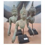 303 - THREE THAI-STYLE BUDDHA BUSTS (N91)