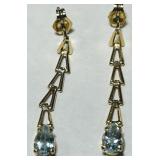 14KT GOLD TOPAZ EARRINGS 1.10GRS