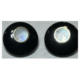 14KT GOLD ONYX & MOTHER OF PEARL EARRINGS