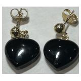 14KT GOLD ONYX EARRINGS