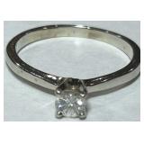 14KT GOLD SOLITAIRE DIAMOND RING 1.50GRS