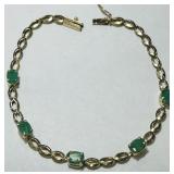 14KT GOLD EMERALD BRACELET 3.30GRS