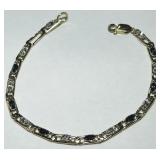 14KT GOLD SAPPHIRE & DIAMOND BRACELET 5.40GRS