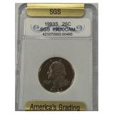 1993S 25CENT PR70CAM